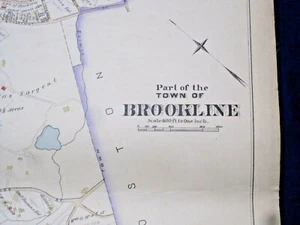 1888 Maps (2 plates) of BROOKLINE, MASS - Removed from a big Atlas - Picture 1 of 9