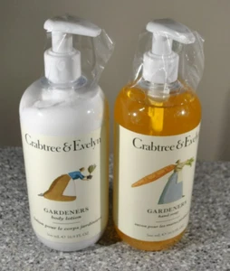 2 x Crabtree & Evelyn GARDENERS Hand Soap & Body Lotion 16.9 oz ea Pump NEW - Picture 1 of 3