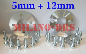 KIT 4 DISTANZIALI RUOTA 5+12mm ABARTH 500 CON BULLONI CONICI - Imagen 1 de 1