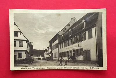 AK TIEFENBRONN bei Pforzheim um 1918 Gasthaus zum Ochsen  ( 54358 - Bild 1 von 2