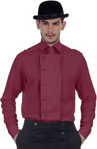 Shirt Steampunk Victorian Cosplay Costume Mens Side-Button Shirt - Picture 1 of 33