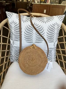 straw studios handbags cross body round hand woven made in Bali - Picture 1 of 4