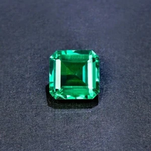 Natural Colombia Green Emerald 10x10 MM Asscher Cut GIE Certified Loose Gemstone - Picture 1 of 4