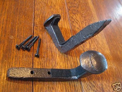 Railroad Spike Gun Rack hooks wall mount, shotgun, rifle, decorative hook-BLACK  - Image 1 of 4