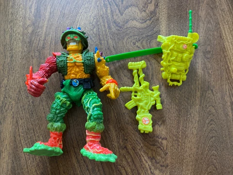 Toxic Crusaders Major Disaster Troma 1991 Action Figure W Backpack & Blaster Cover