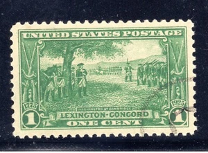 US STAMP #617 — 1c LEXINGTON-CONCORD — XF-SUPERB — USED — GRADED 95 - Picture 1 of 3