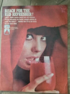 1966 Libby's Tomatensaft sexy brünette rote Umhanganzeige - Bild 1 von 1