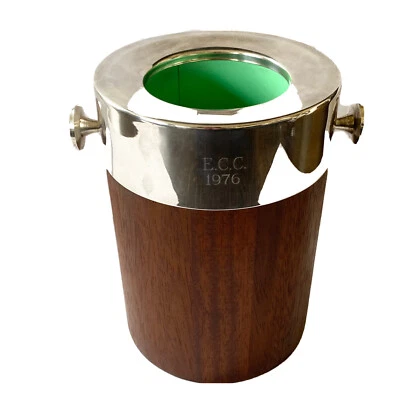 Towle Silver Plate & Teak Wine Bottle Holder/ Champagne Cooler  C.1970's MCM - Image 1 of 4