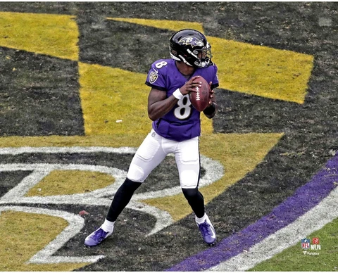Lamar Jackson Baltimore Ravens Unsigned Drop-back 8" x 10" Photo - Fanatics Cover