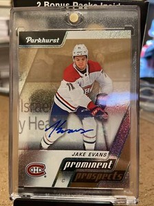 2020-21 UD PARKHURST JAKE EVANS RC PROMINENT PROSPECTS GOLD AUTO CANADIANS RARE