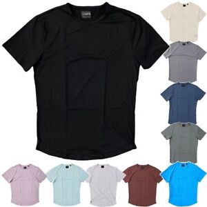 Cuts Clothing Men's Curve Hem Crew Neck Signature Fit 4-Way Stretch Tee T-Shirt