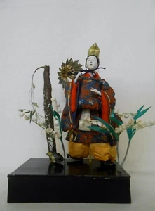 Japanese Antique Silk Kimono Gofun Doll 18cm / ONO-NO-TOFU 小野東風 w/ Flog - Picture 1 of 11