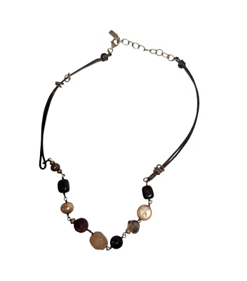 Collar boho 925 con cordón de piedras preciosas del suroeste de plata esterlina firmado PEYOTE BIRD Foto 1 de 4