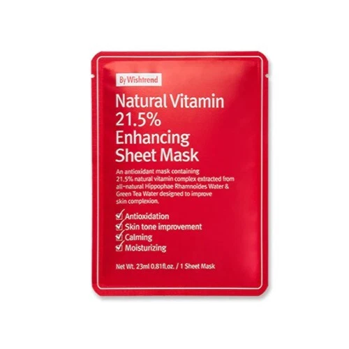 [By Wishtrend] Natural Vitamin 21.5 Enhancing Sheet Mask 23ml (1 Sheet) - Image 1 of 1