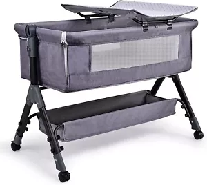 Baby Bedside Crib Sleeper Bassinet Safe Co-Sleeping Storge with Changing Table - Picture 1 of 8