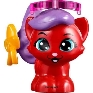 Lego Katze mit lila Pony und flauschigem Schwanz Muster Tier Neu! - Bild 1 von 1