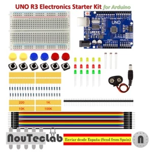 Starter Kit UNO R3 MINI Breadboard LED Jumper Wire Button for Arduino - Foto 1 di 8