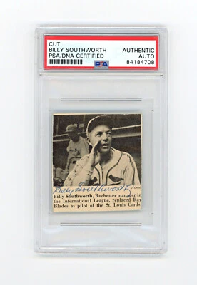 Billy Southworth Signed PSA/DNA COA Autographed Cut Newspaper Photo Auto Rare!!! - Image 1 of 2