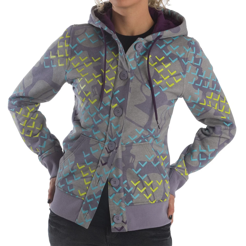 Толстовка с капюшоном женская Nomis Feverish на пуговицах средняя серая  - Изображение 1 из 1