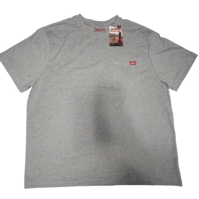 Camiseta Coleman Para Hombres Talla Mediana Gris Manga Corta Con Bolsillo Ropa de Trabajo Camiseta Foto 1 de 4