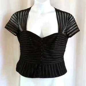 JS Collections blouse women's size 14 black - Picture 1 of 7