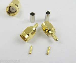 50pcs RP-SMA Male Straight Crimp for RG174 RG179 RG316 RG188 Cable RF Connector - Bild 1 von 8