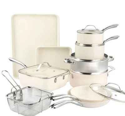 Gotham Steel Natural Collection 15-Piece Cookware Set
