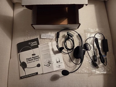 Smith Corona Classic Monaural & Binaural Headset Black - NEW OPENED BOX - Image 1 of 4