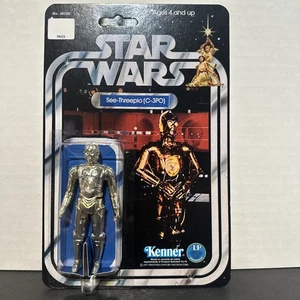Figurina originale vintage Star Wars See Threepio C3-P0 su carta posteriore personalizzata 12 ANH - Foto 1 di 10