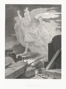 ULFFERS (*1819) nach SCHMITZ (*1825), Zerstörung Roms, Lith. Symbolismus Allegor - Picture 1 of 5