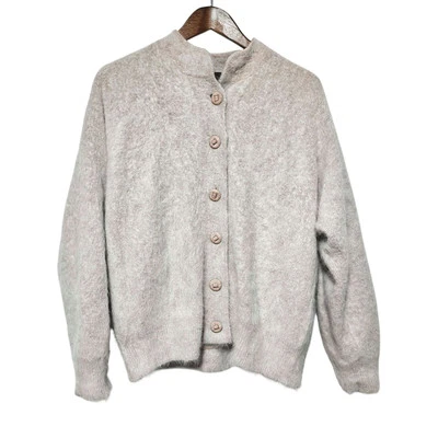 Venesha High Quality Angora Jacket Cream Button-Up Oversized Women's Size Small  - Image 1 of 4