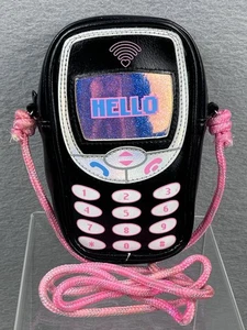 Ende 90er Jahre Y2K Vintage Claires Retro schwarz und pink Handy Mädchen Schultertasche - Bild 1 von 5