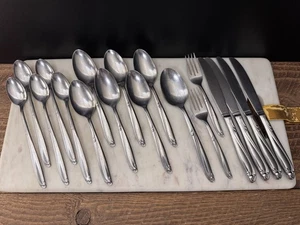 Simeon & George H Rogers Stainless Flatware OHS278 Oneida Ltd 18pc Spoons Knives - Picture 1 of 12