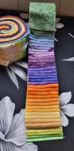 Jelly Roll Batik Beautiful Bright Assorted Plain MARBLE Colour tonings. - Picture 1 of 9