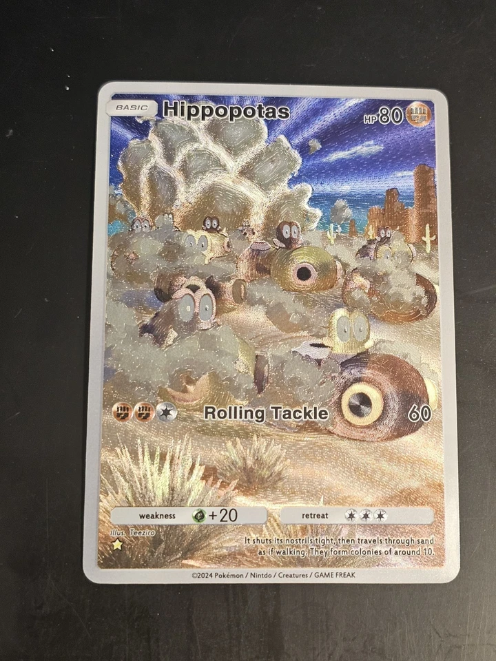 Hippopotas 171/155 Pokemon TCG Pocket Space-Time Smackdown Textured Fanart Card - Image 1 of 4