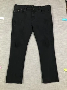 True Religion Ricky Jeans Mens 40 Black Relaxed Straight Denim Distressed Pants - Picture 1 of 12