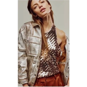 Cami Intimaly by Free People Disco Fever in Champagne Taglia Media Nuovo con etichette - Foto 1 di 9