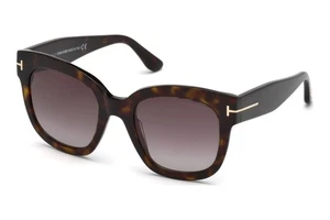 Occhiali da sole donna Tom Ford FT0613 52T avana scuro - bordeaux 52 mm/nuovi con etichette/autentici - Foto 1 di 3