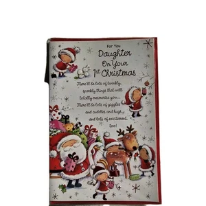 FOR YOU DAUGHTER ON YOUR FIRST CHRISTMAS.   CHRISTMAS CARD - Picture 1 of 2