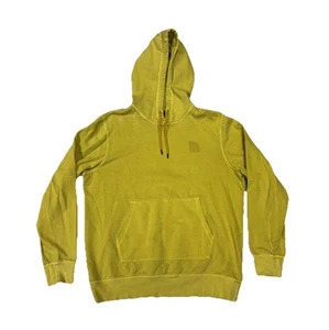 North Face Logo Sweatshirt Hooded Pullover Mustard Yellow Gold • Mens Size Large - Picture 1 of 9