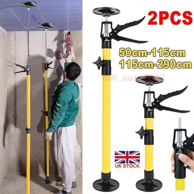 CP-AUTO 2X ADJUSTABLE DRYWALL PLASTERBOARD BUILDER CEILING EASY SUPPORT PROPS 115-290CM