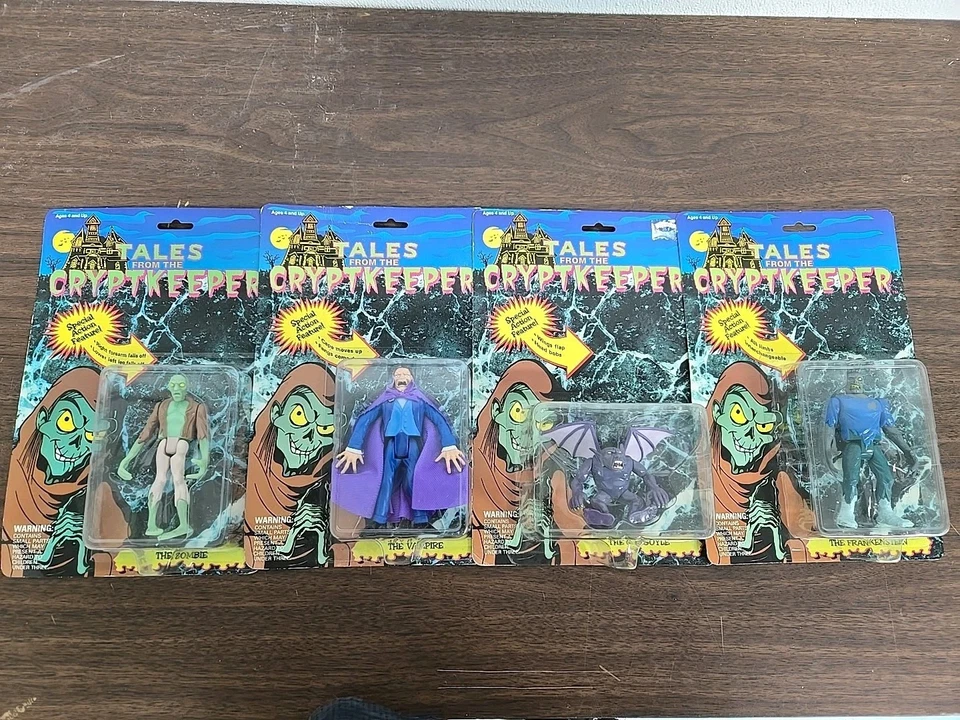 4 Tales From The Cryptkeeper Gargoyle Vampire Zombie Frankenstein Nuevo Sellado  Foto 1 de 4