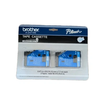 Brother 1/2" (12mm) Blue on White P-touch Tape for PT6, PT-6 Label Maker - Image 1 of 3