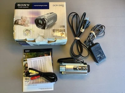 Sony DCR-SX85 Handycam Camcorder Silver W Box Charger Battery Tested - Image 1 of 4