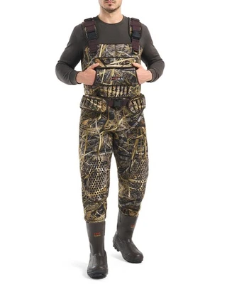 HISEA Men's Chest Waders 1200G Insulated Boots Waterproof Fishing Hunting Waders - Image 1 of 4