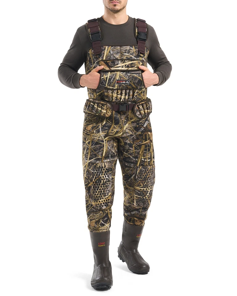 HISEA Men's Chest Waders 1200G Insulated Boots Waterproof Fishing Hunting Waders - Image 1 of 4