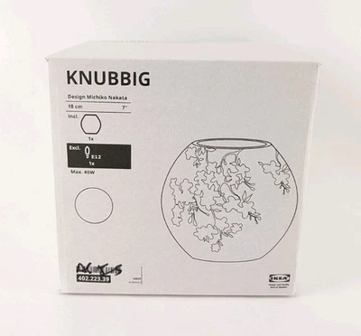 IKEA KNUBBIG Lámpara de Mesa Deco Cerezo-Flores Blanco 7" Vidrio Nuevo Foto 1 de 4