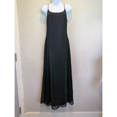 90-х башня США черный макси платье переливающийся вечеринки большой y2k эластичный шнурует вверх танец - Изображение 1 из 4