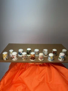 Mixed Lot of 14 Vintage Collectible Porcelain Thimbles Assortment Limoges - Picture 1 of 15