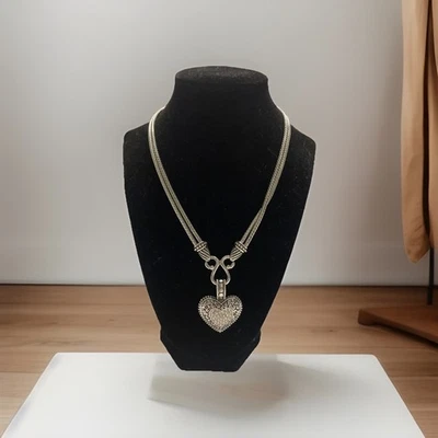 Collar Lia Sophia "Polvo de Amor" Cristal Corazón Reversible Colgante Pavé Foto 1 de 4